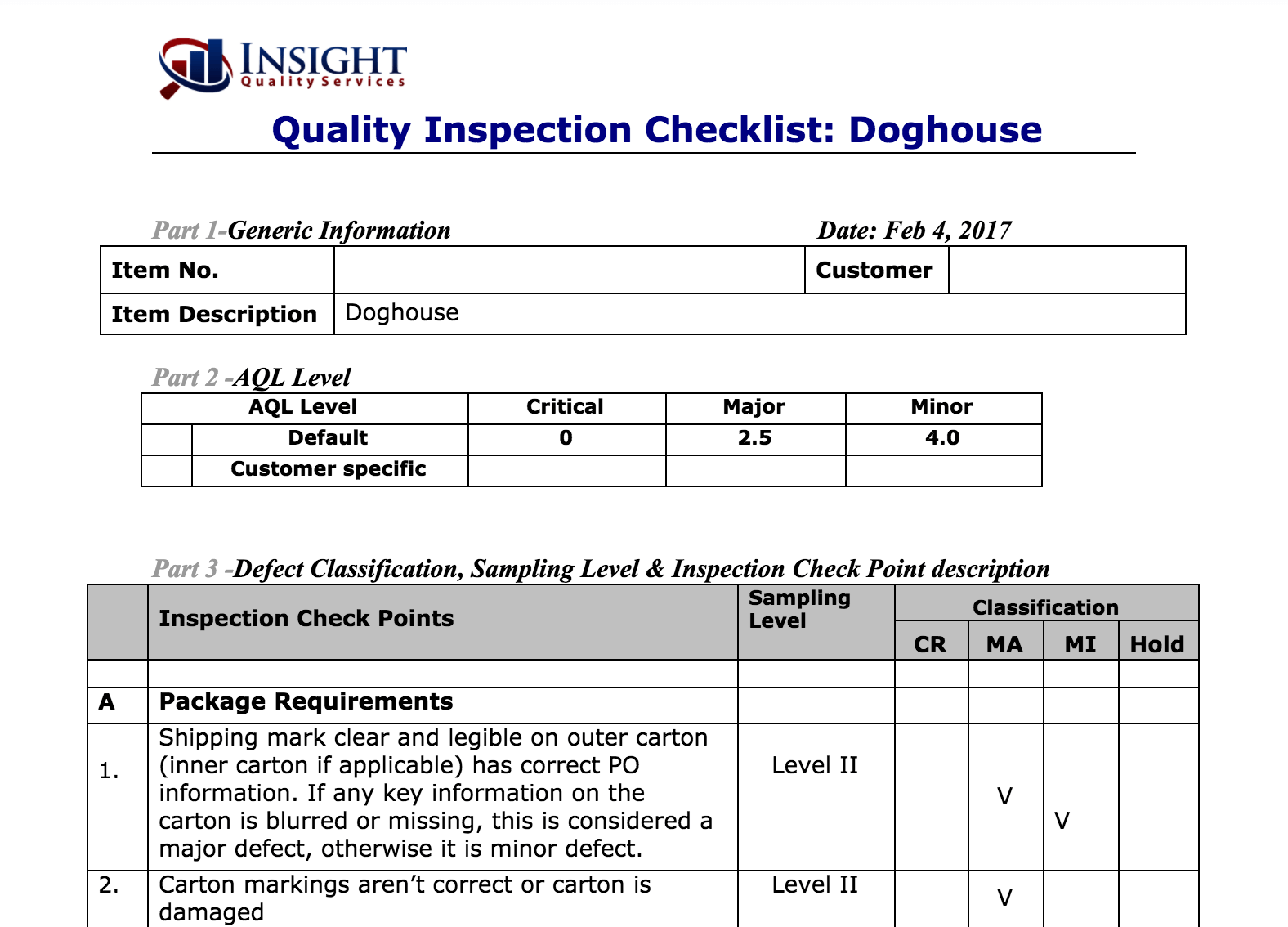 screening quality assurance visit report