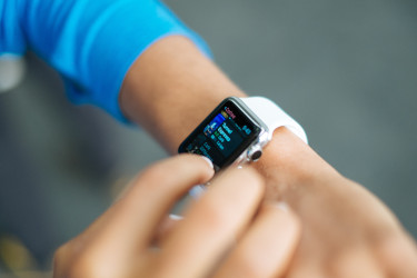 Man wearing apple watch