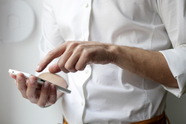 Man holding a mobile phone