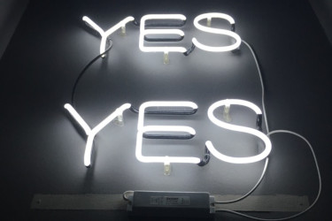 Neon sign that says