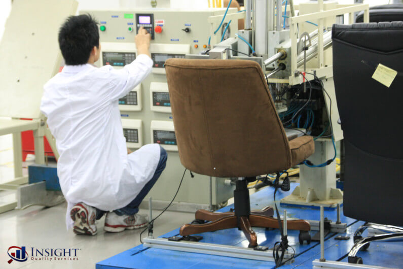Performance testing a chair in lab