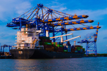 Container ship at Cochin Port