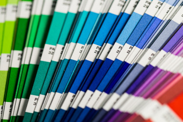 Pantone swatch - a quality control tool used for verifying color accuracy