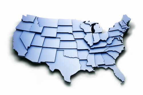 Map of US states