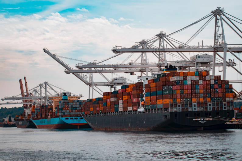 Container ships at port