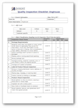 Sample Inspection Checklist