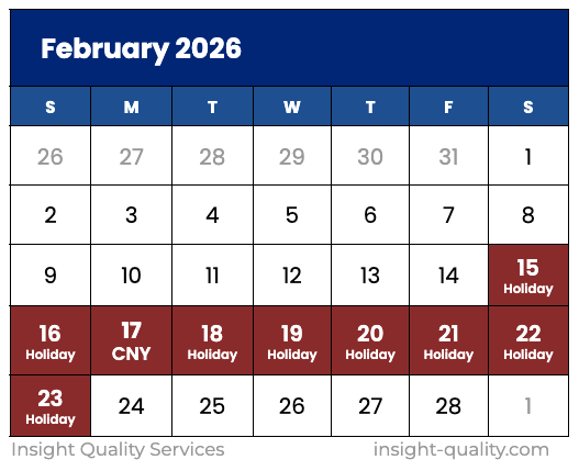Chinese New Year factory shutdown calendar 2026