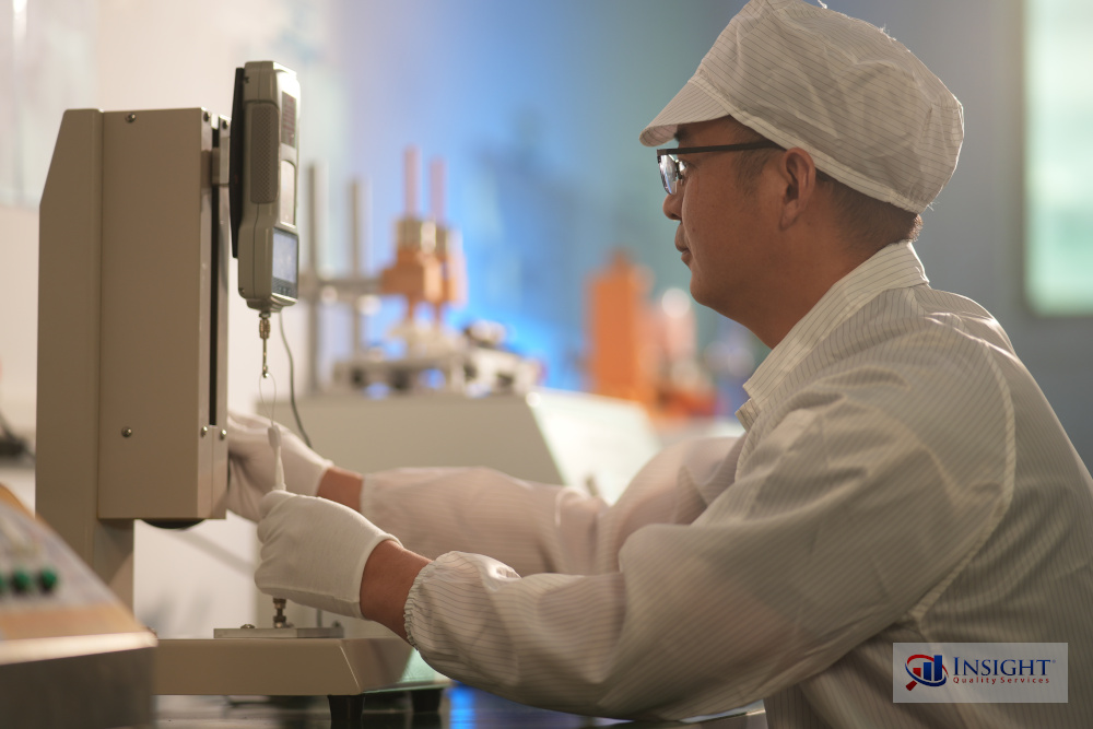 Insight inspector (Ray) inside lab area of a factory