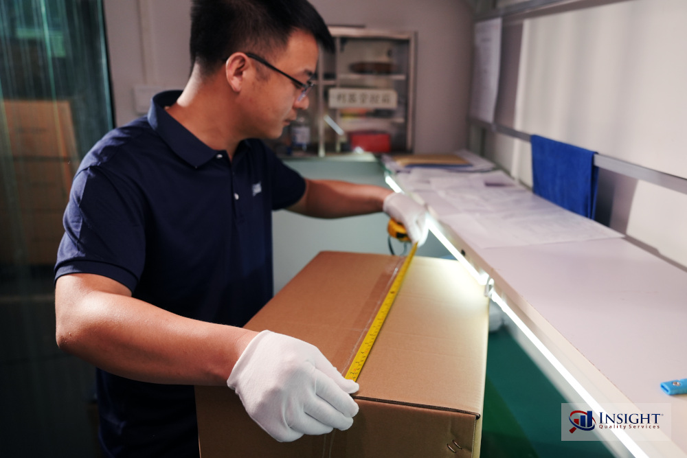 Insight inspector (Ray) measuring a carton